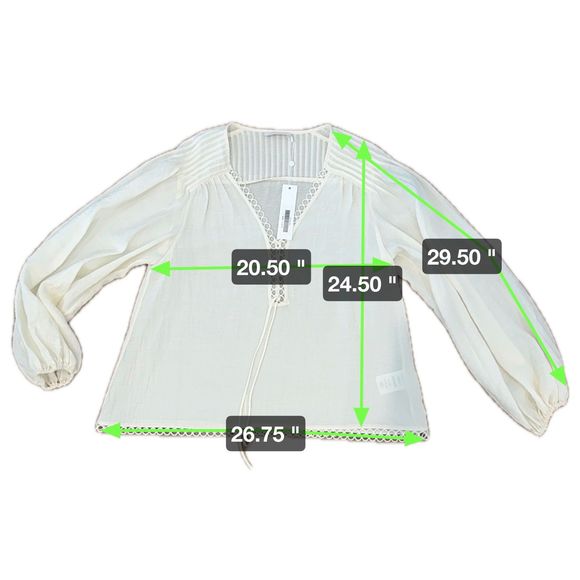 NWT* Jonathan Simkhai Rhodes Summer Lace Up Blouse - Women's Large - Picture 10 of 12